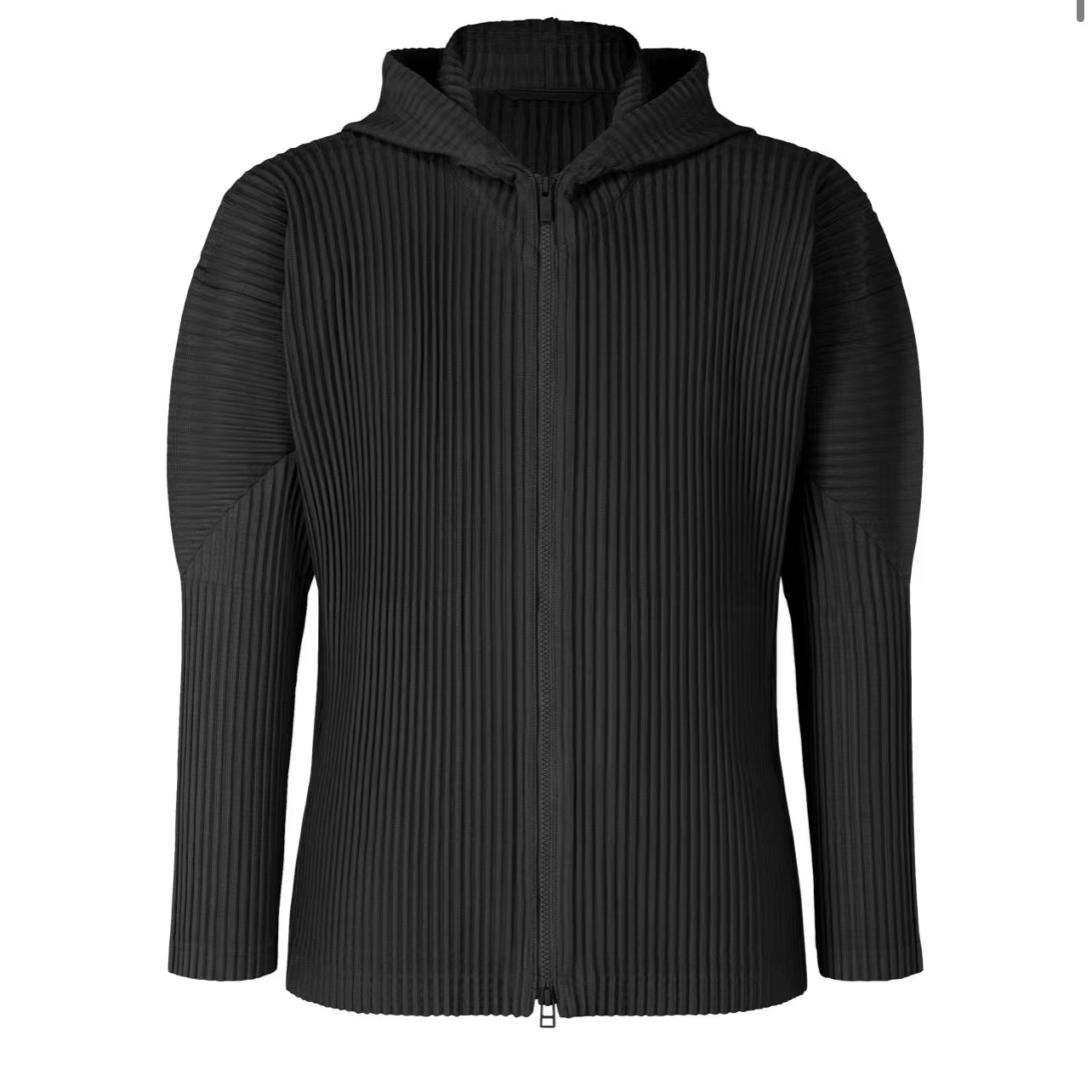 Pleated Zip Hoodie